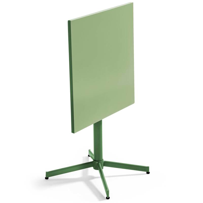 Mesa cuadrada con tablero plegable 70 x 70 cm y 2 sillas de metal