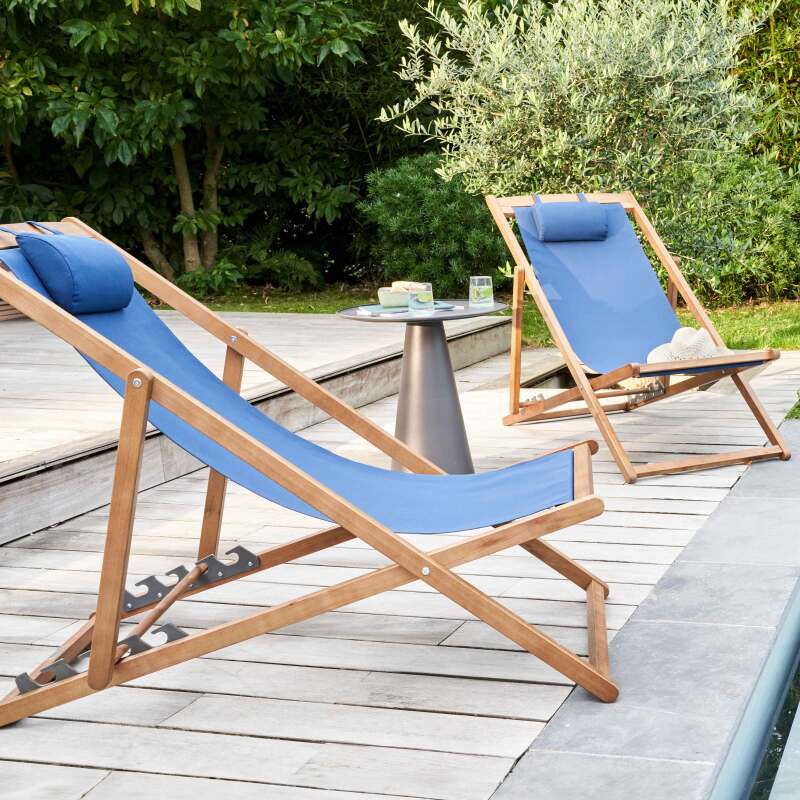 Lote de 2 sillones bajos plegables de eucalipto FSC® - Lifestyle