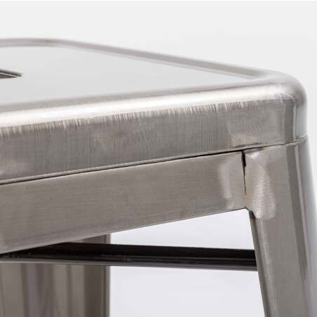 Conjunto de 4 taburetes de jardín de metal mate (5/7)