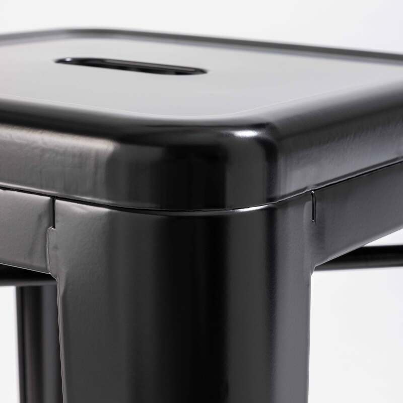 Conjunto de 4 taburetes de jardín de metal mate