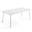 Mesa de jardín rectangular de 180 x 90 cm y 6 sillas con brazos de metal