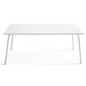 Mesa de jardín rectangular de 180 x 90 cm y 6 sillas con brazos de metal