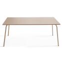 Mesa de jardín rectangular de 180 x 90 cm y 6 sillas con brazos de metal