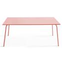 Mesa de jardín rectangular de 180 x 90 cm y 6 sillas con brazos de metal