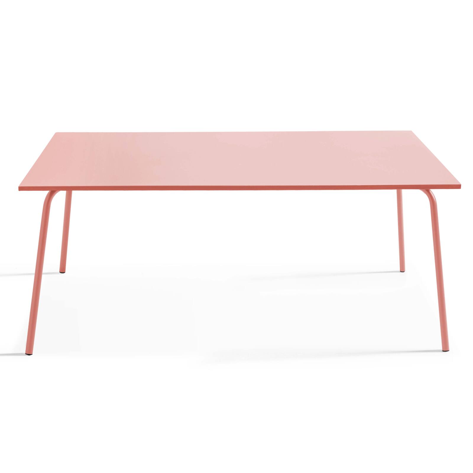 Mesa de jardín rectangular de 180 x 90 cm y 6 sillas con brazos de metal