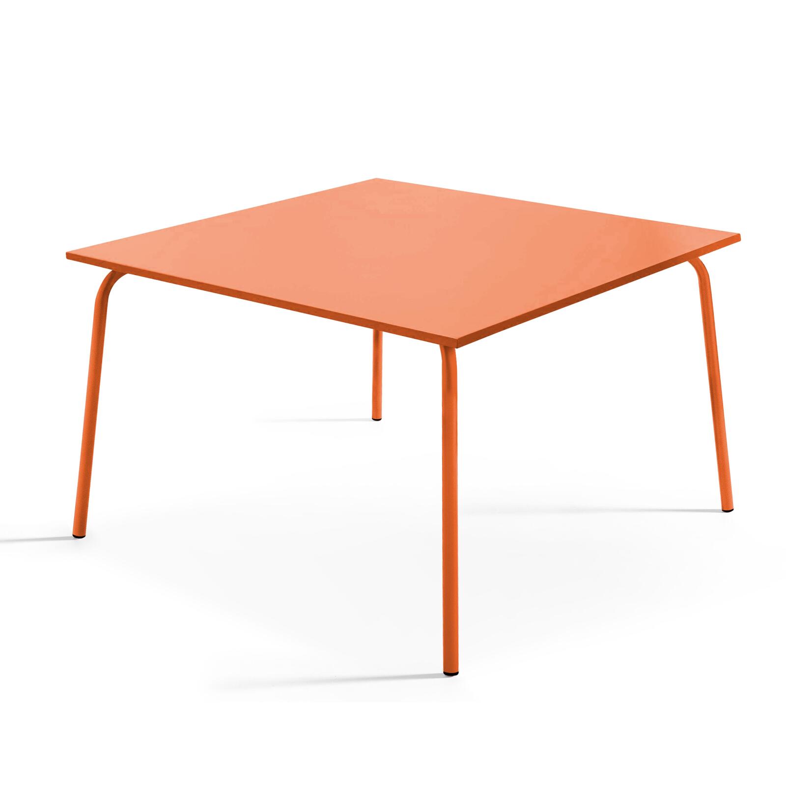 Mesa de jardín cuadrada (120 x 120 cm) de metal