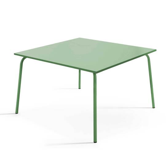 Mesa de jardín cuadrada de metal resistente a los rayos U.V. | Oviala