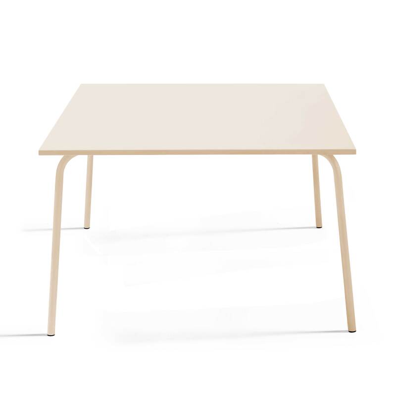 Mesa de jardín cuadrada de 120 x 120 cm y 8 sillas con brazos de metal (2/7)