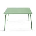 Mesa de jardín cuadrada de 120 x 120 cm y 8 sillas con brazos de metal