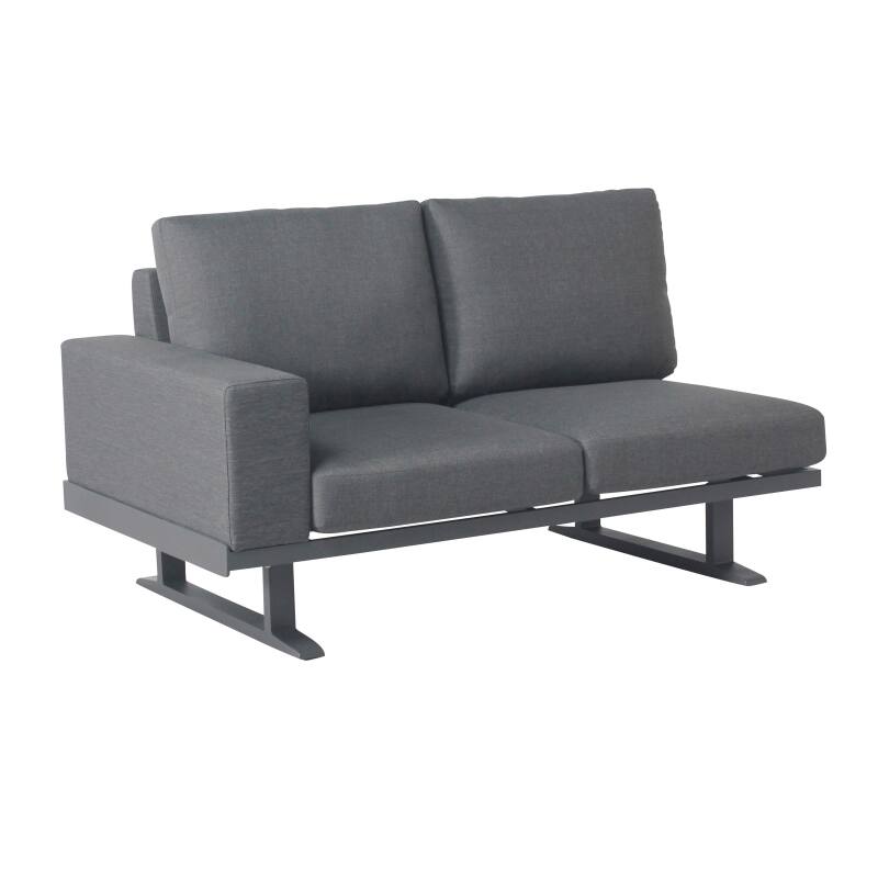 Conjunto de muebles de jardín esquineros de aluminio de 5 plazas