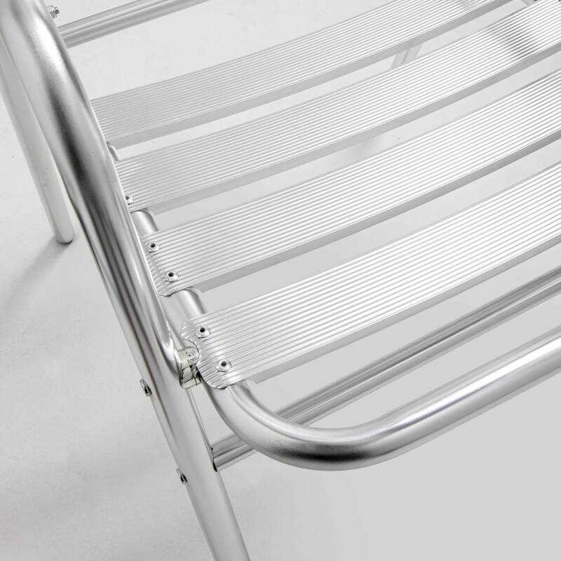 Silla de jardín con reposabrazos de aluminio apilable