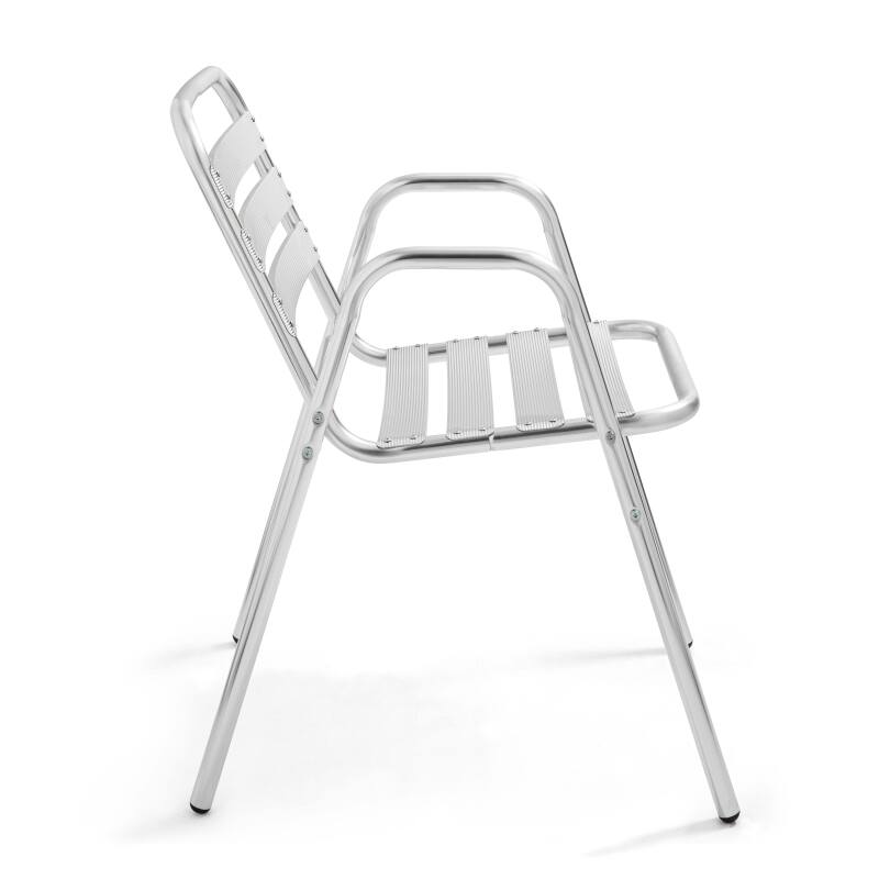 Silla de jardín con reposabrazos de aluminio apilable