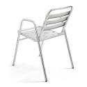 Silla de jardín con reposabrazos de aluminio apilable