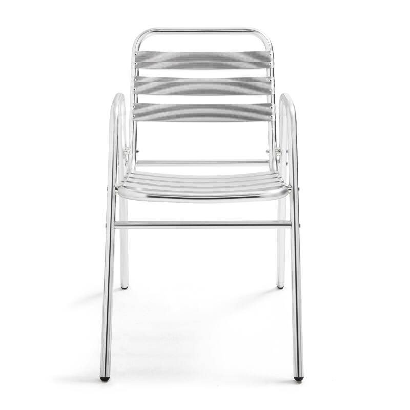 Silla de jardín con reposabrazos de aluminio apilable