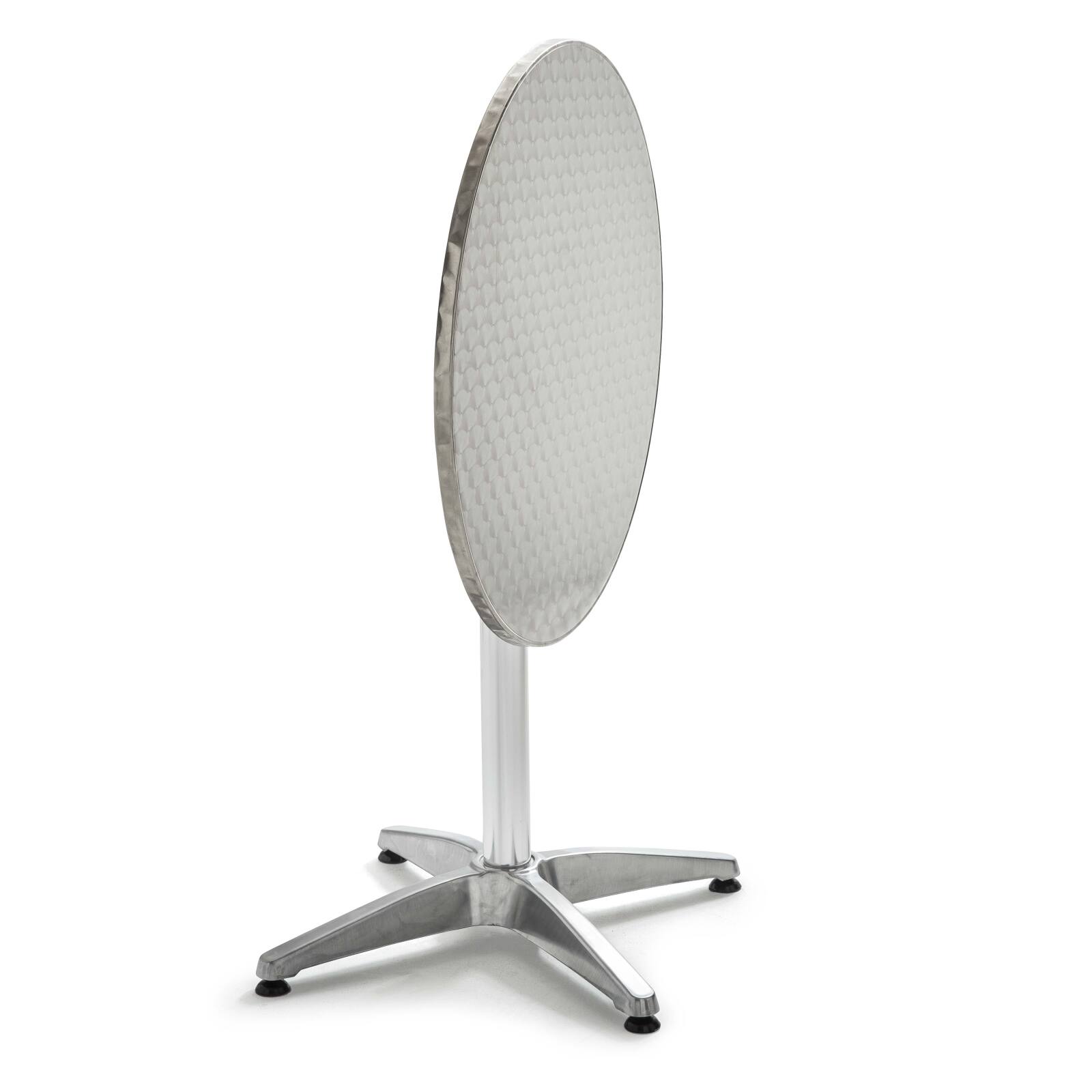 Mesa redonda de jardín de aluminio con tablero plegable (70 x 70 x 73 cm)