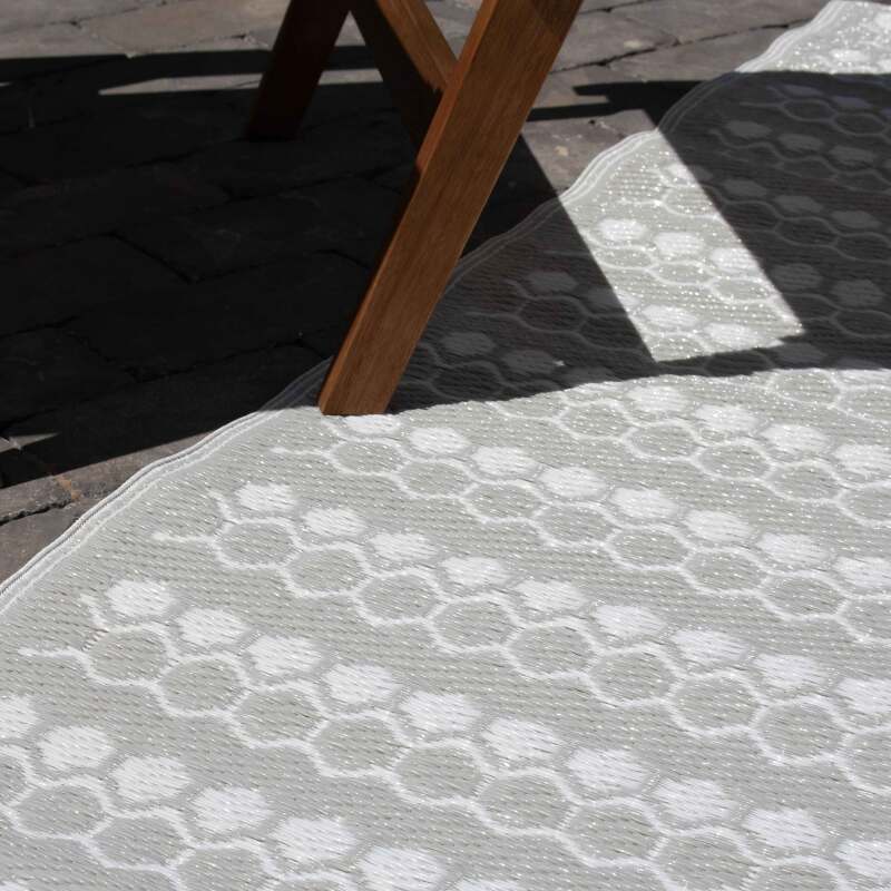 Alfombra rectangular de exterior con diseños de doble cara en polipropileno
