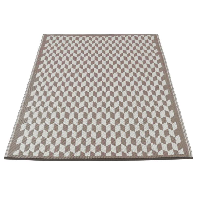 Alfombra rectangular de exterior con patrones trenzados de doble cara en polipropileno