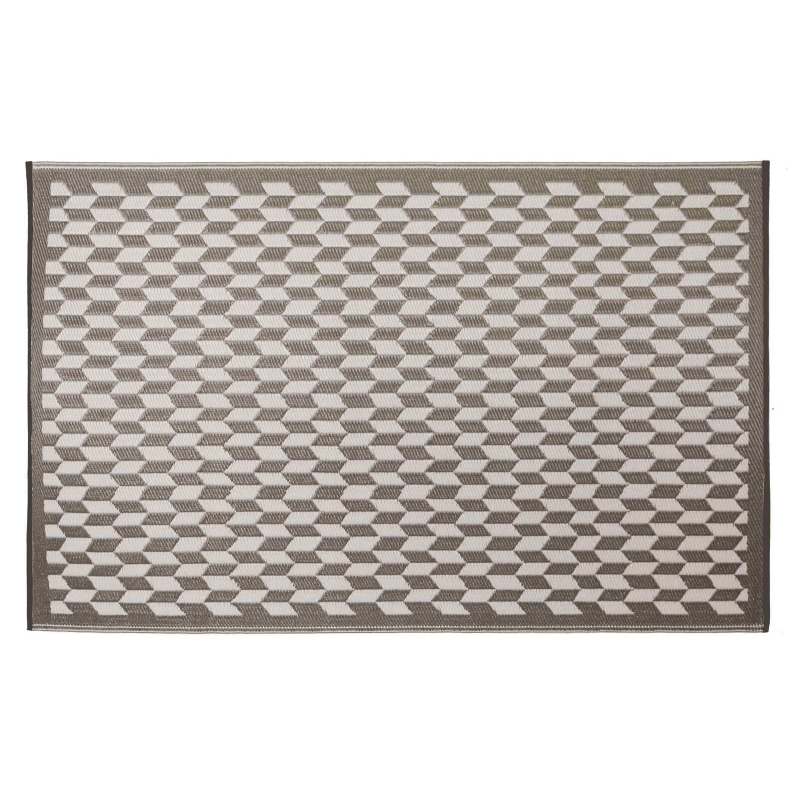 Alfombra rectangular de exterior con patrones trenzados de doble cara en polipropileno Alfombra rectangular de exterior con patrones trenzados de doble cara en polipropileno