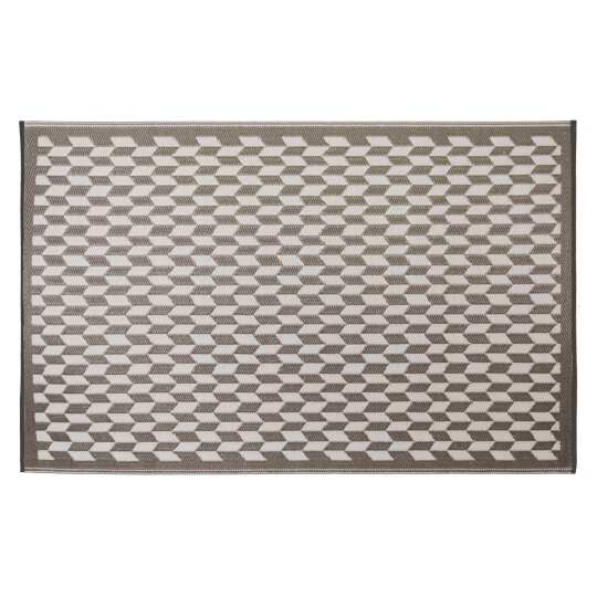 Alfombra rectangular de exterior con patrones trenzados de doble cara en polipropileno