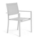 Silla de jardín con reposabrazos de aluminio y textileno