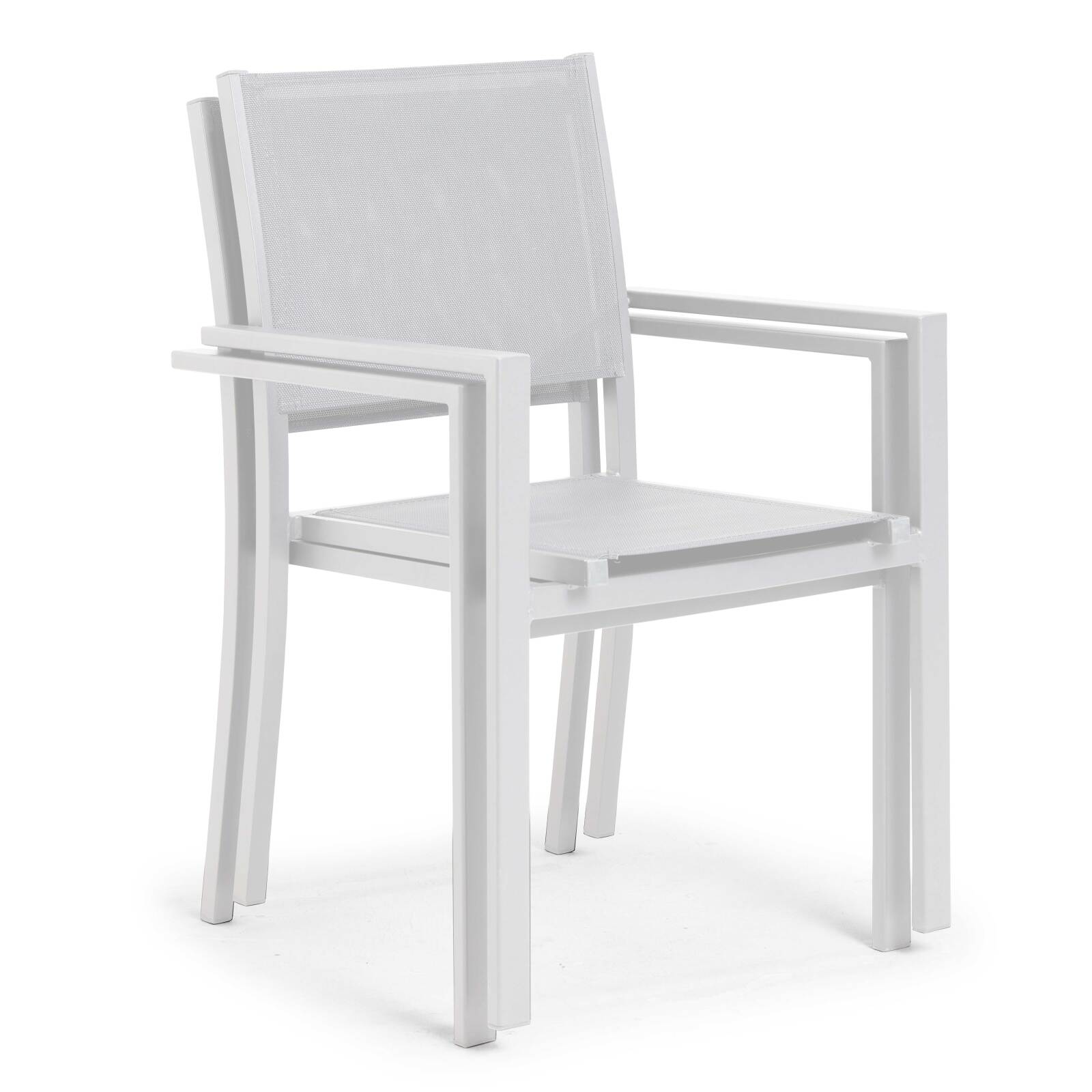 Silla de jardín con reposabrazos de aluminio y textileno