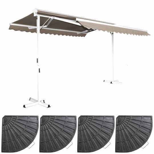 Toldo de campaña a dos aguas (3 x 4m) + 4 losetas de contrapeso