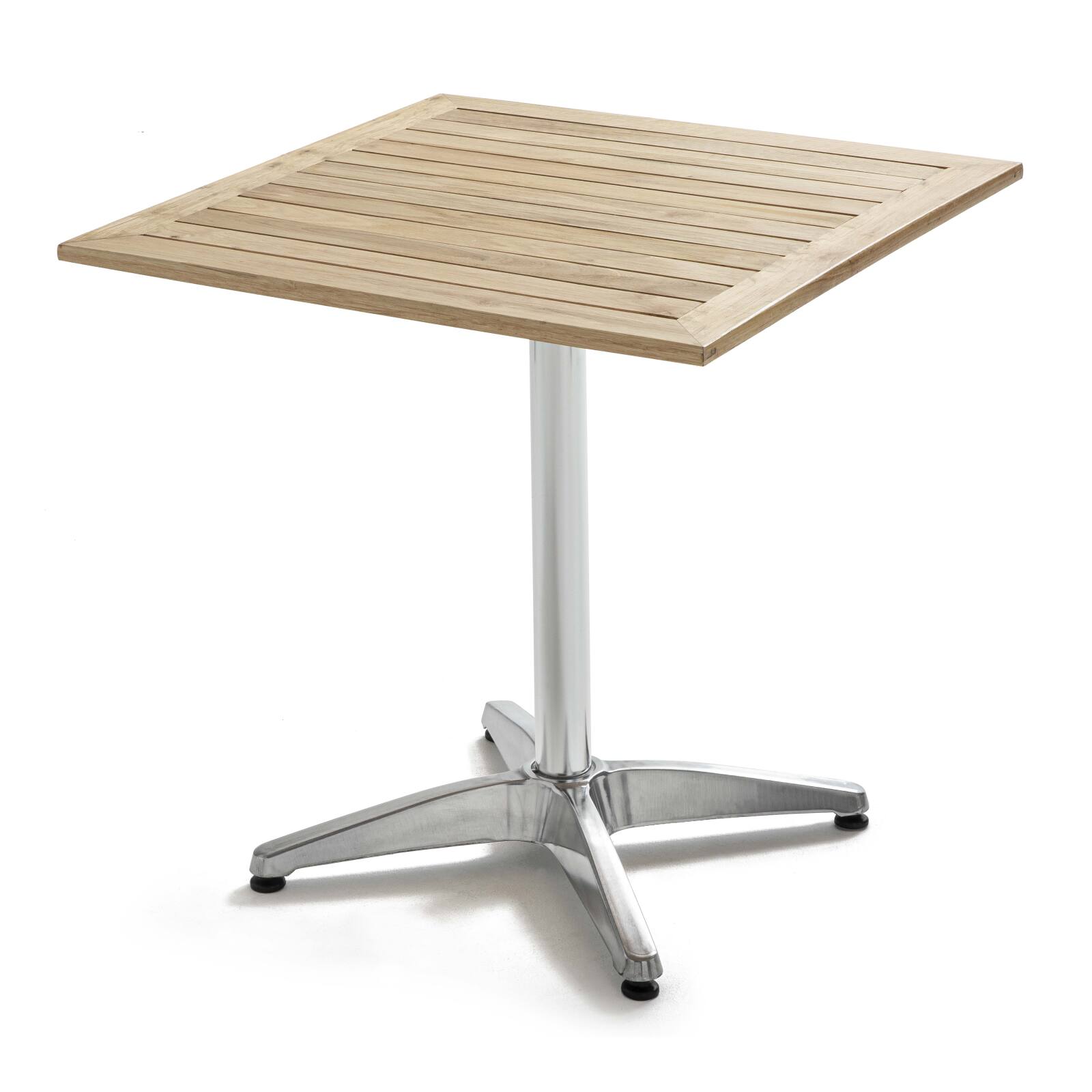 Mesa de jardín cuadrada de aluminio y madera (70 x 70 x 70 cm) Mesa de jardín cuadrada de aluminio y madera (70 x 70 x 70 cm)