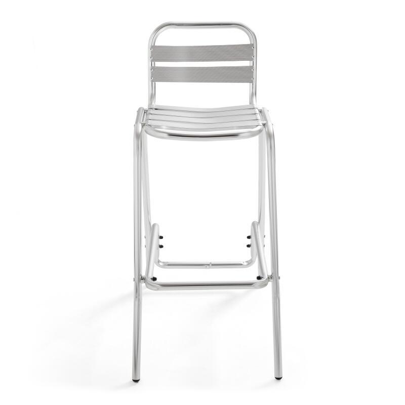 Silla alta de bar en aluminio anodizado