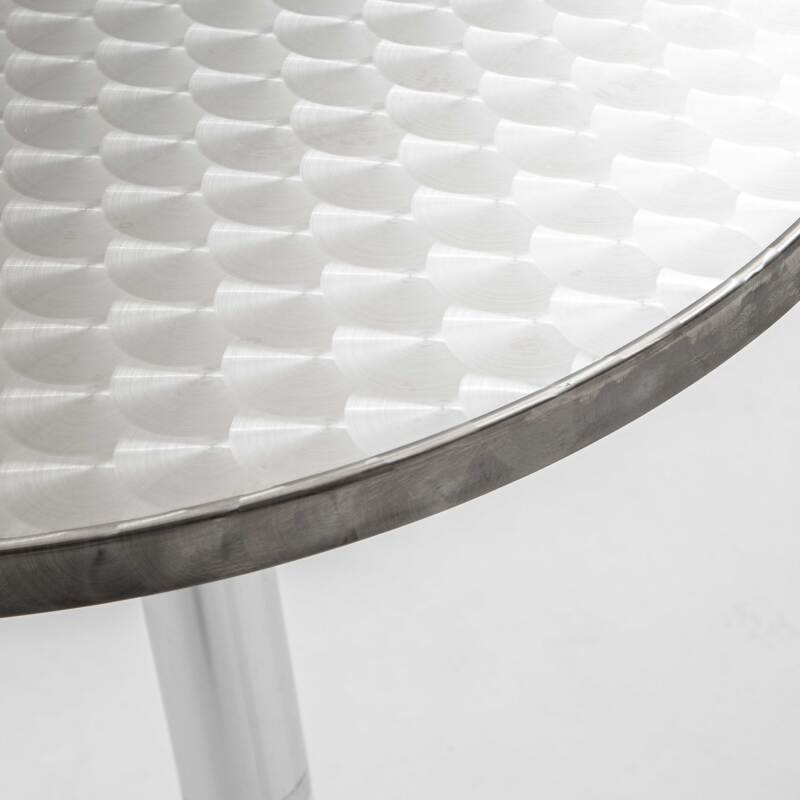 Mesa alta redonda de bar de Ø60 cm en aluminio + 4 sillas altas