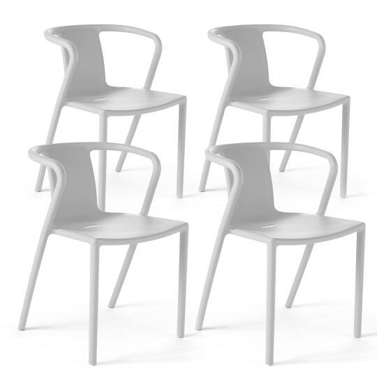 Lote de 4 sillas de jardín con diseño de reposabrazos