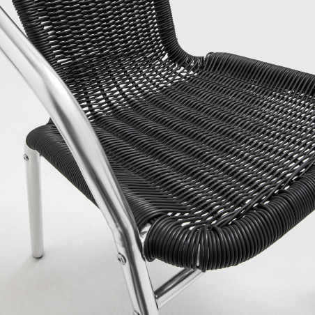 Zoom sillon bistro con reposabrazos NEGRA