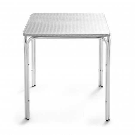 Mesa bistro cuadrada de aluminio