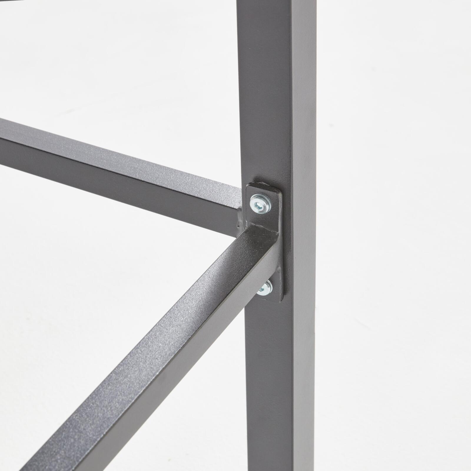 Mesa alta de jardín de 90 x 80 cm de aluminio y poliwood con 4 taburetes