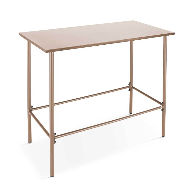 Mesa alta de jardín de 120 x 60 cm y 6 sillas altas de metal