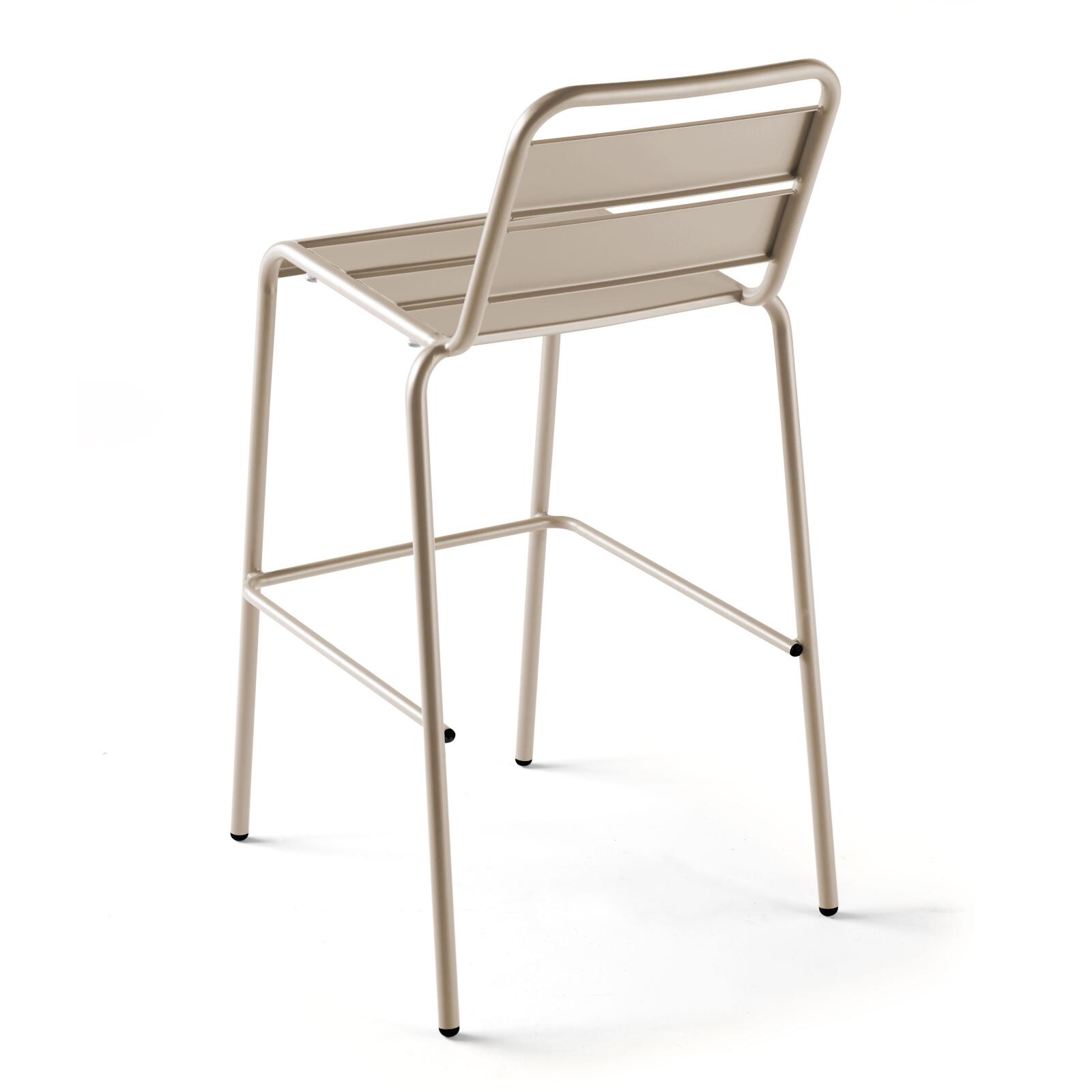 Mesa alta de jardín de 120 x 60 cm y 6 sillas altas de metal