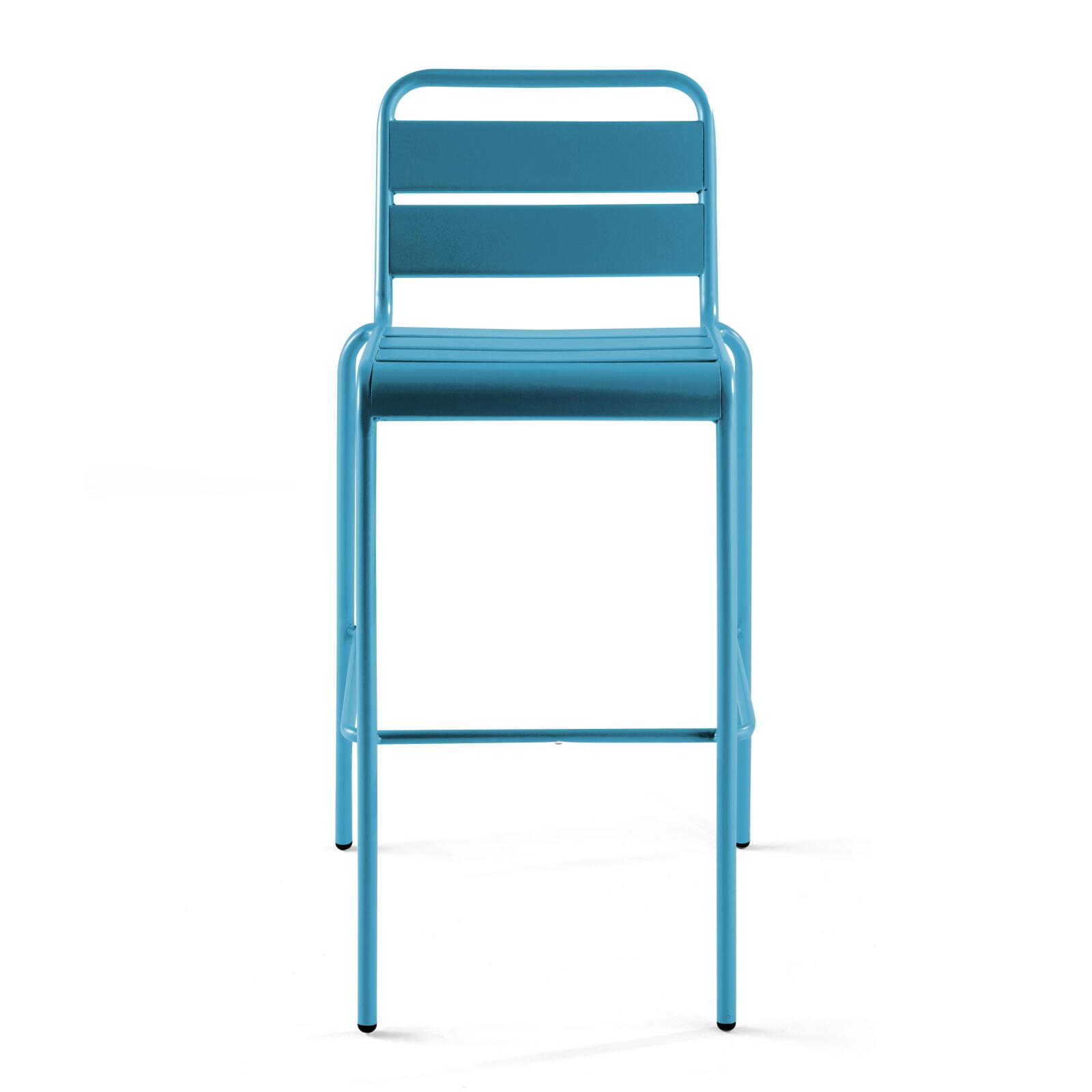 Mesa alta de jardín de 120 x 60 cm y 6 sillas altas de metal