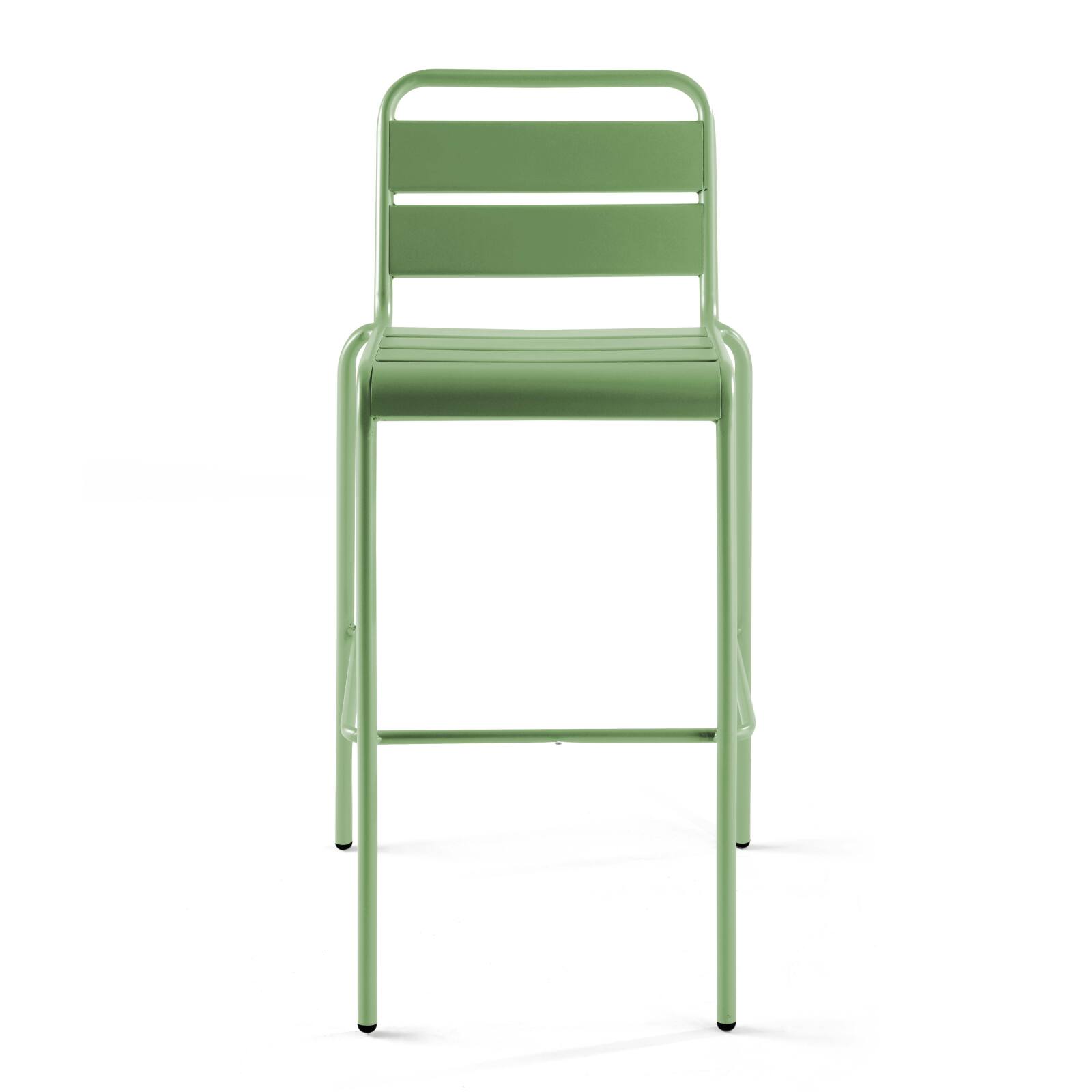 Mesa alta de jardín de 120 x 60 cm y 6 sillas altas de metal