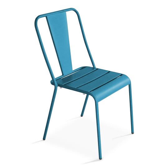 Silla de jardín bistro parisino de metal calada | Oviala