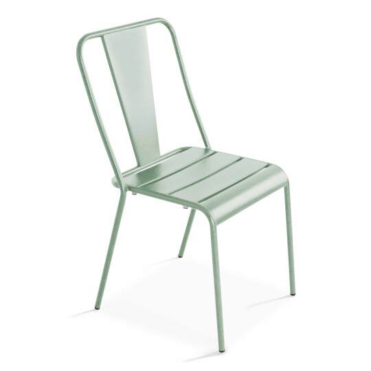 Silla de jardín bistro parisino de metal calada | Oviala
