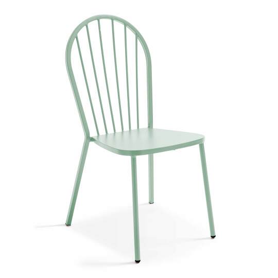 Silla de jardín bistro parisino de metal calada y de diseño | Oviala