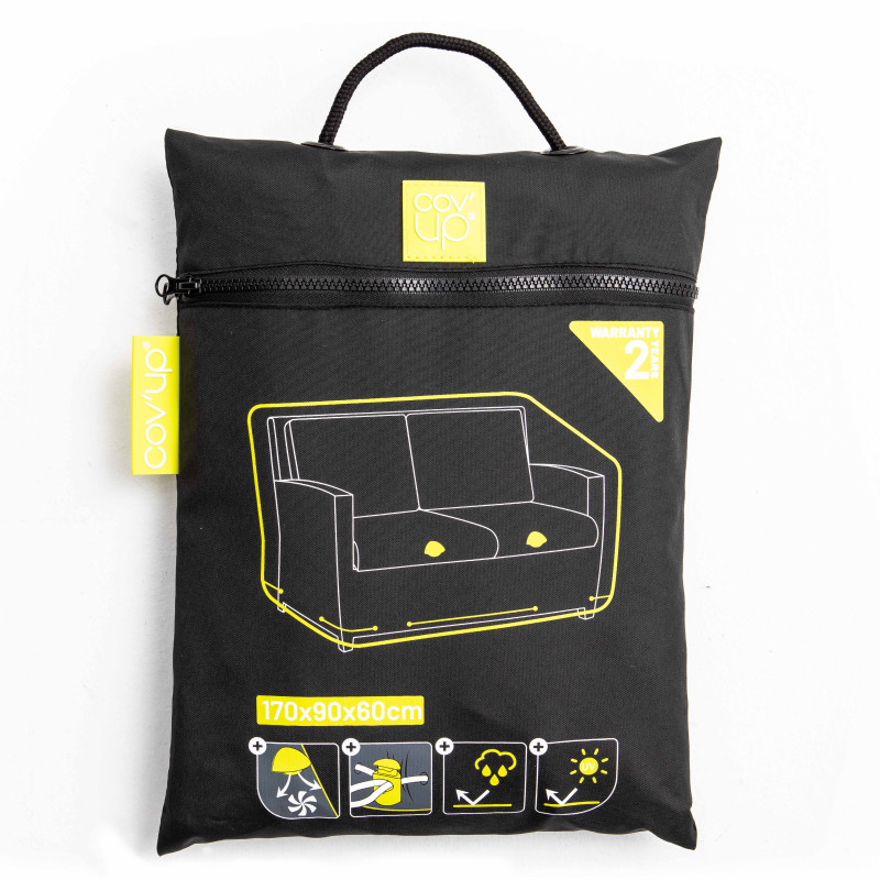 Funda de sofá de exterior negra 170 x 90 x 60 cm (3/7)