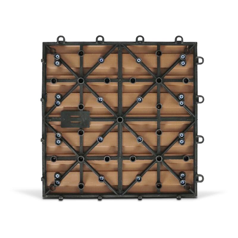Lote de baldosas de terraza de madera compuesta con sistema de clips - (30 x 30 x 2,5 cm)