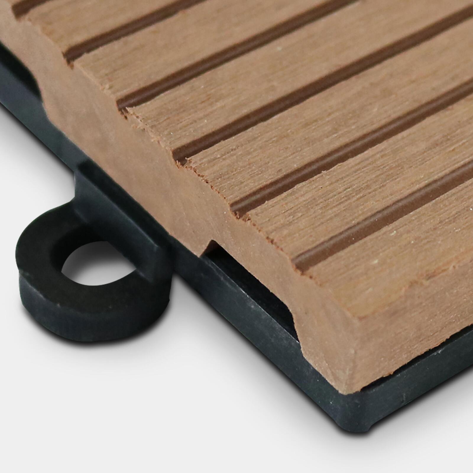 Lote de baldosas de terraza de madera compuesta con sistema de clips - (30 x 30 x 2,5 cm) Lote de baldosas de terraza de madera compuesta con sistema de clips - (30 x 30 x 2,5 cm)