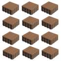 Lote de baldosas de terraza de madera compuesta con sistema de clips - (30 x 30 x 2,5 cm)