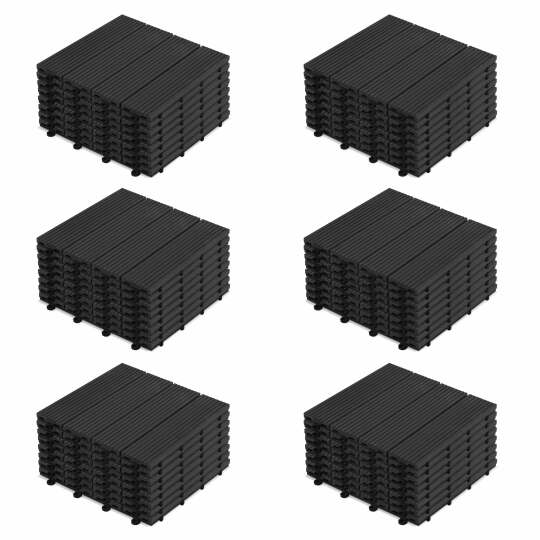 Losas para jardín encajables en madera compuesta (30x30x2,5 cm) - Vendidas por lote | Oviala