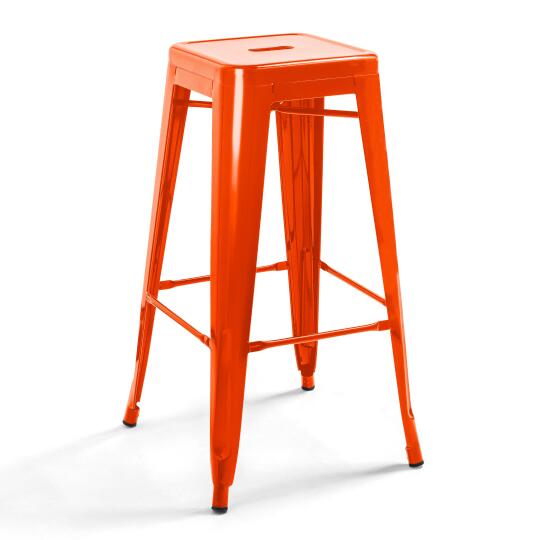 Taburete de bar de metal brillante (43 x 43 x 76)