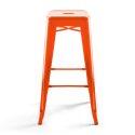 Taburete de bar de metal brillante (43 x 43 x 76)