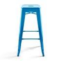 Taburete de bar de metal brillante (43 x 43 x 76)