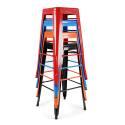 Taburete de bar de metal brillante (43 x 43 x 76)