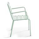 Mesa de jardín redonda Ø120 x 72 cm y 6 sillas con brazos de metal